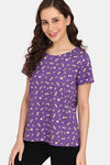 Rosaline Mystic Town Knit Cotton Top (Pack of 2) - Purple Yellow — thumbnail 8